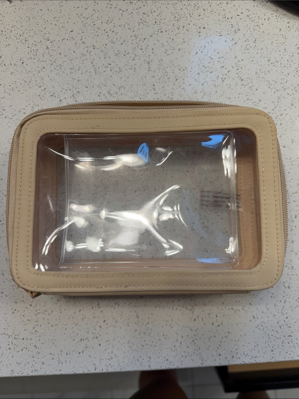 BEIS Clear Window Cosmetic Case in Beige and Clear